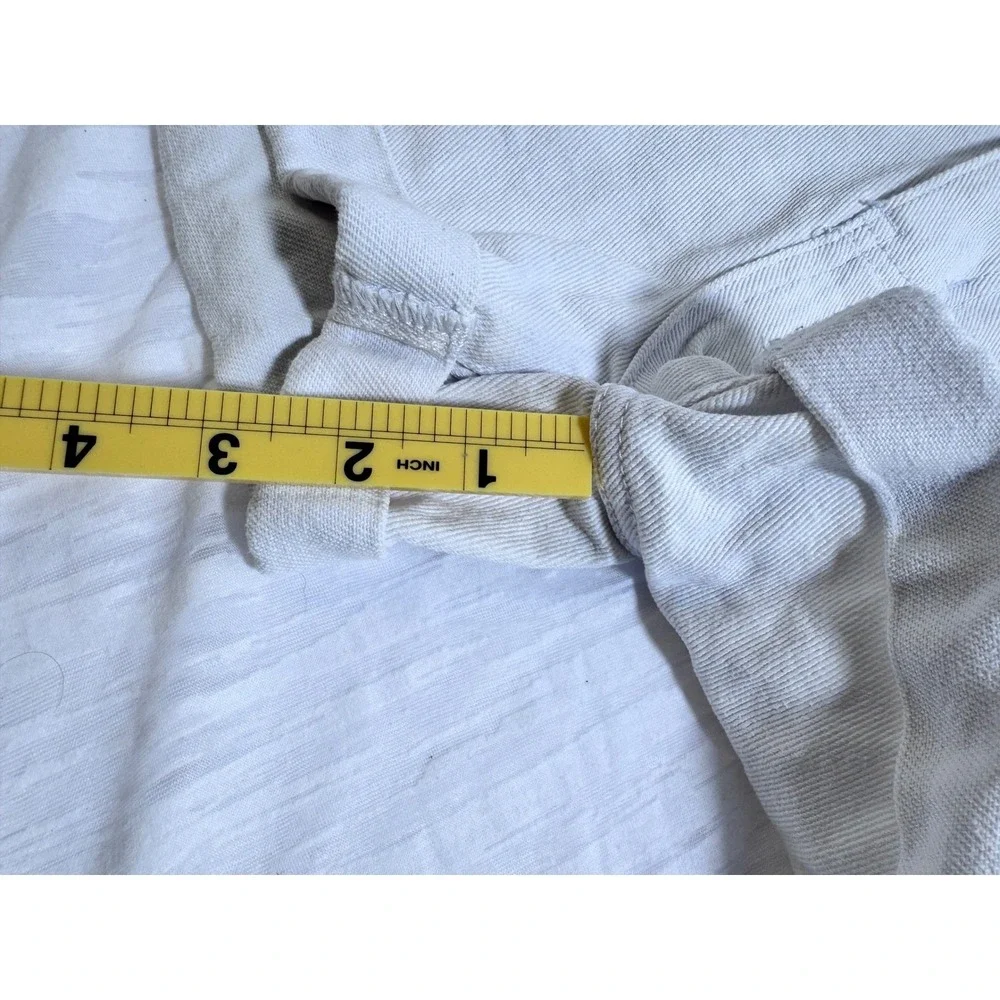 Veveret Womens White Distressed High‎ Waisted Denim Shorts Cuffed Size M